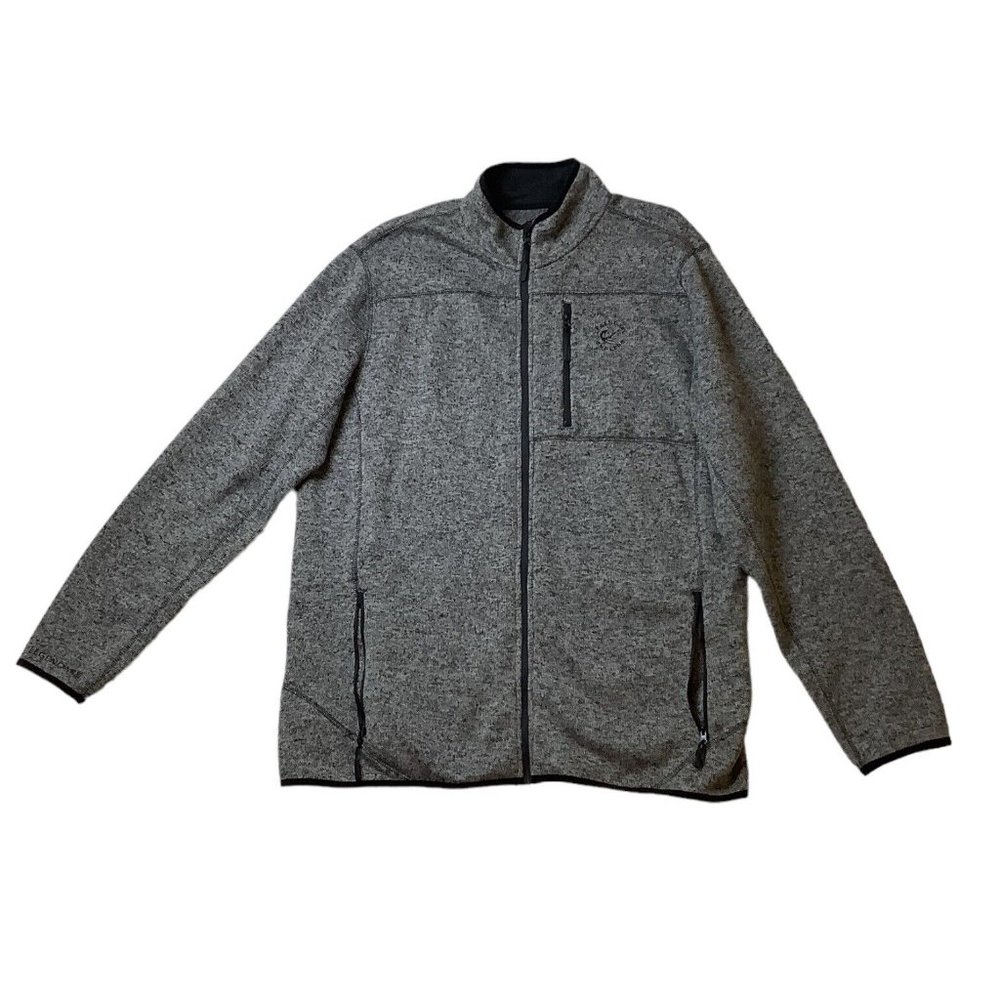 Legendary Anglers Mens Size XLT - 2XL Gray Long Sleeve Full Zip Fleece Jacket